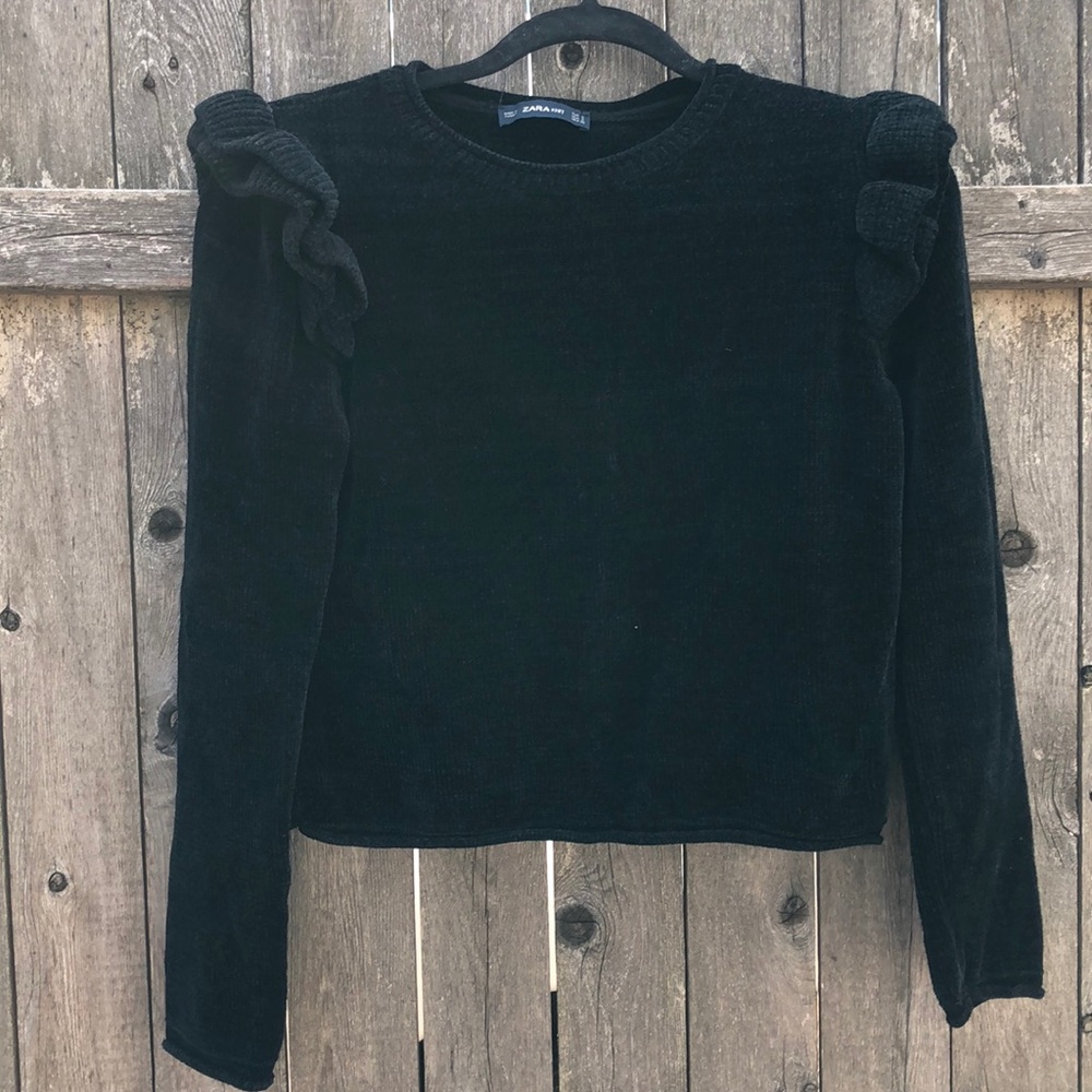 Zara Ruffle Sleeve Sweater